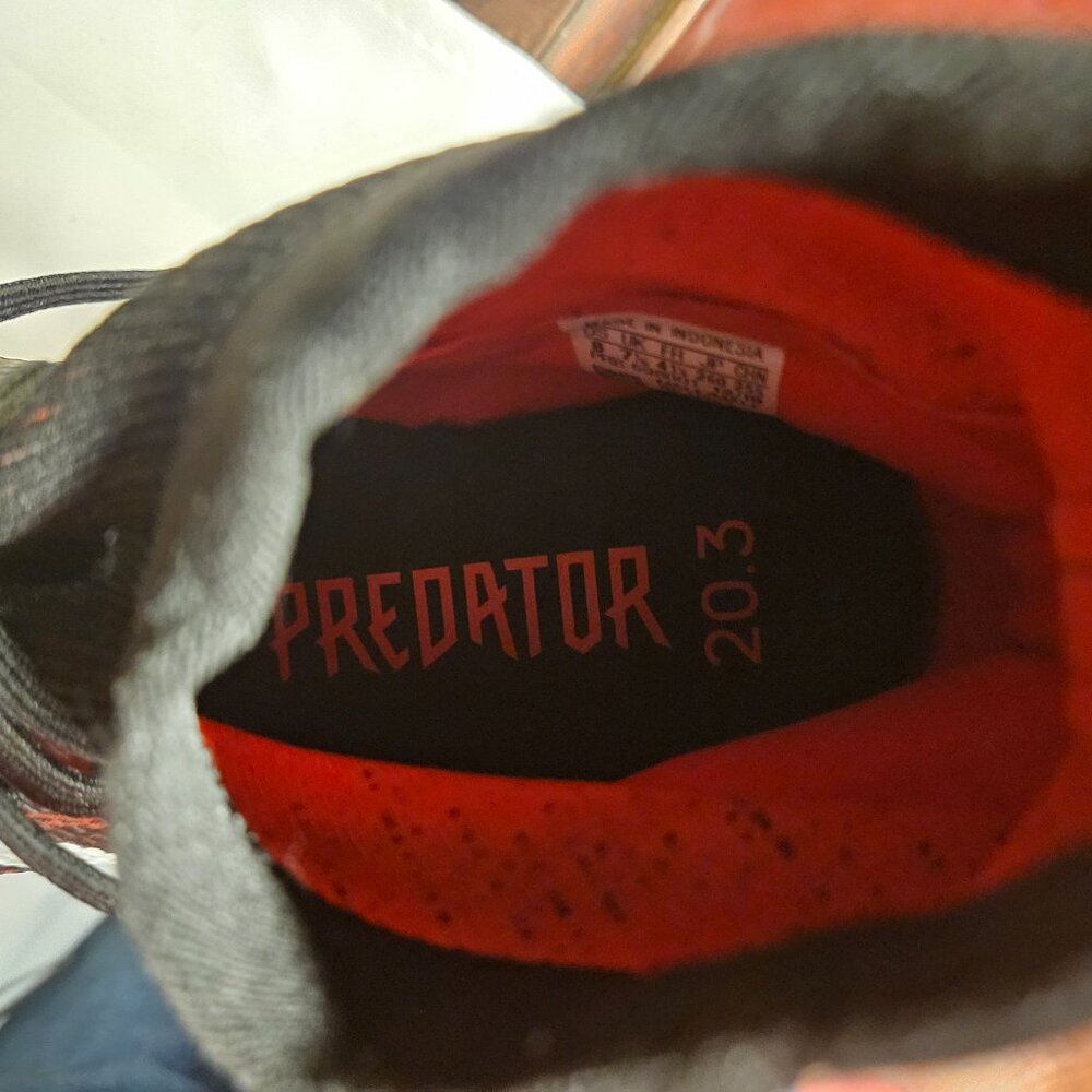 Adidas Men's Black and Red Predator Soccer Cleats - Picture 7 of 8